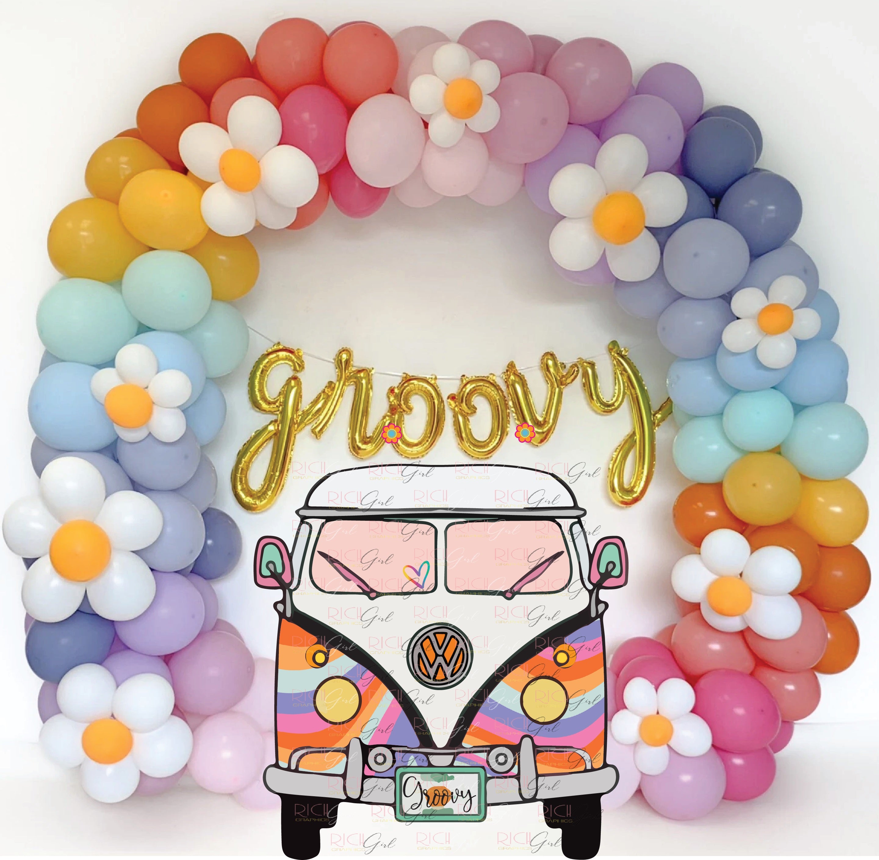 GroovyRide Volkswagen Bus Party Prop – Rich Girl Graphics