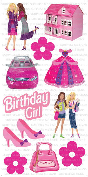 Barbie Inspired Yard Card Flair Set