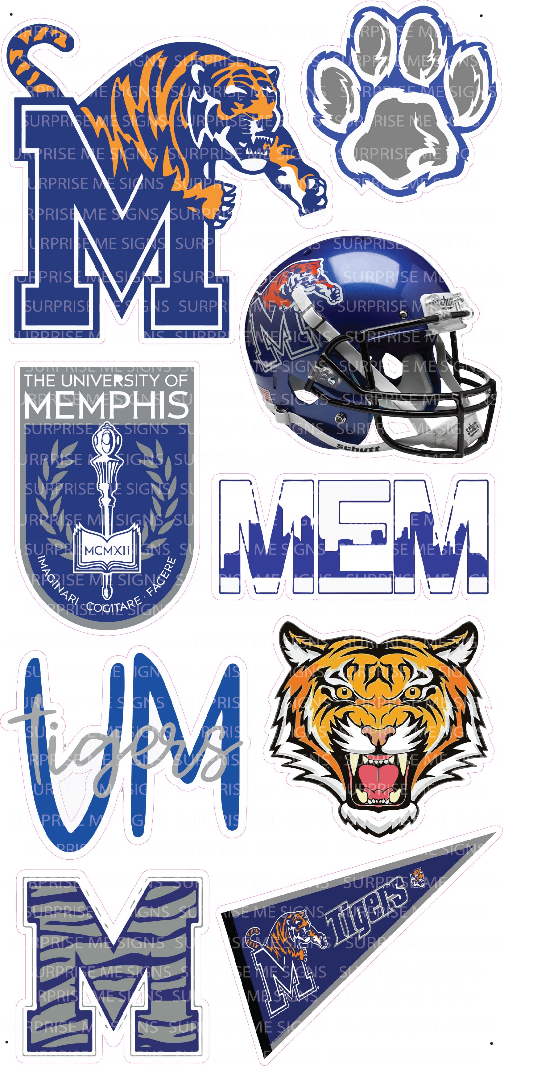 Lids Memphis Tigers Faux Rust Banner Sign