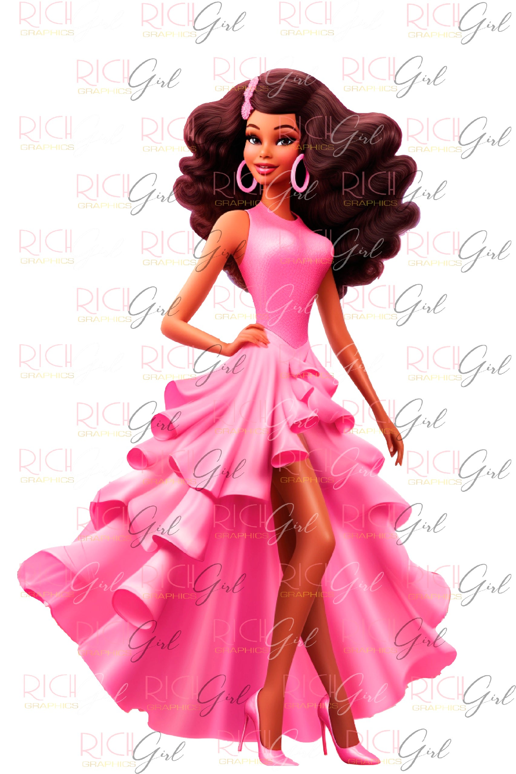 06 Clipart – Barbie Afro 03 – eclipArtCo